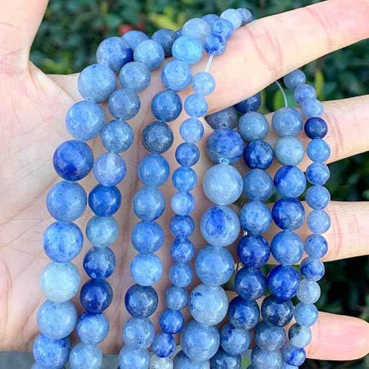 60pcs Adabele Natural Blue Aventurine Healing Gemstone 6mm (0.24 inch) Round Loose Beads Gem Stone Spacer for Craft Jewelry Making GF6-6