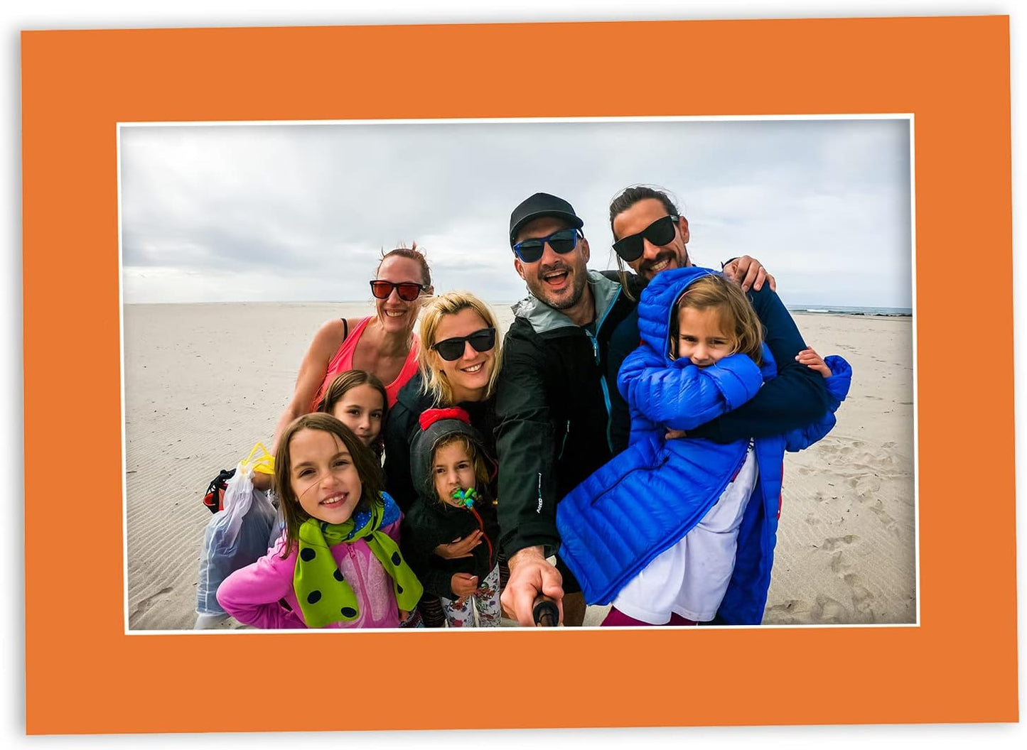 11x14 Mat for 8.5x11 Photo - Precut Orange Picture Matboard for Frames 11 x 14 Inches - Bevel Cut Matte to Display Art 8.5 x 11 Inches - Acid Free Pack of 10 MATS with Backing Boards & Clear Bags