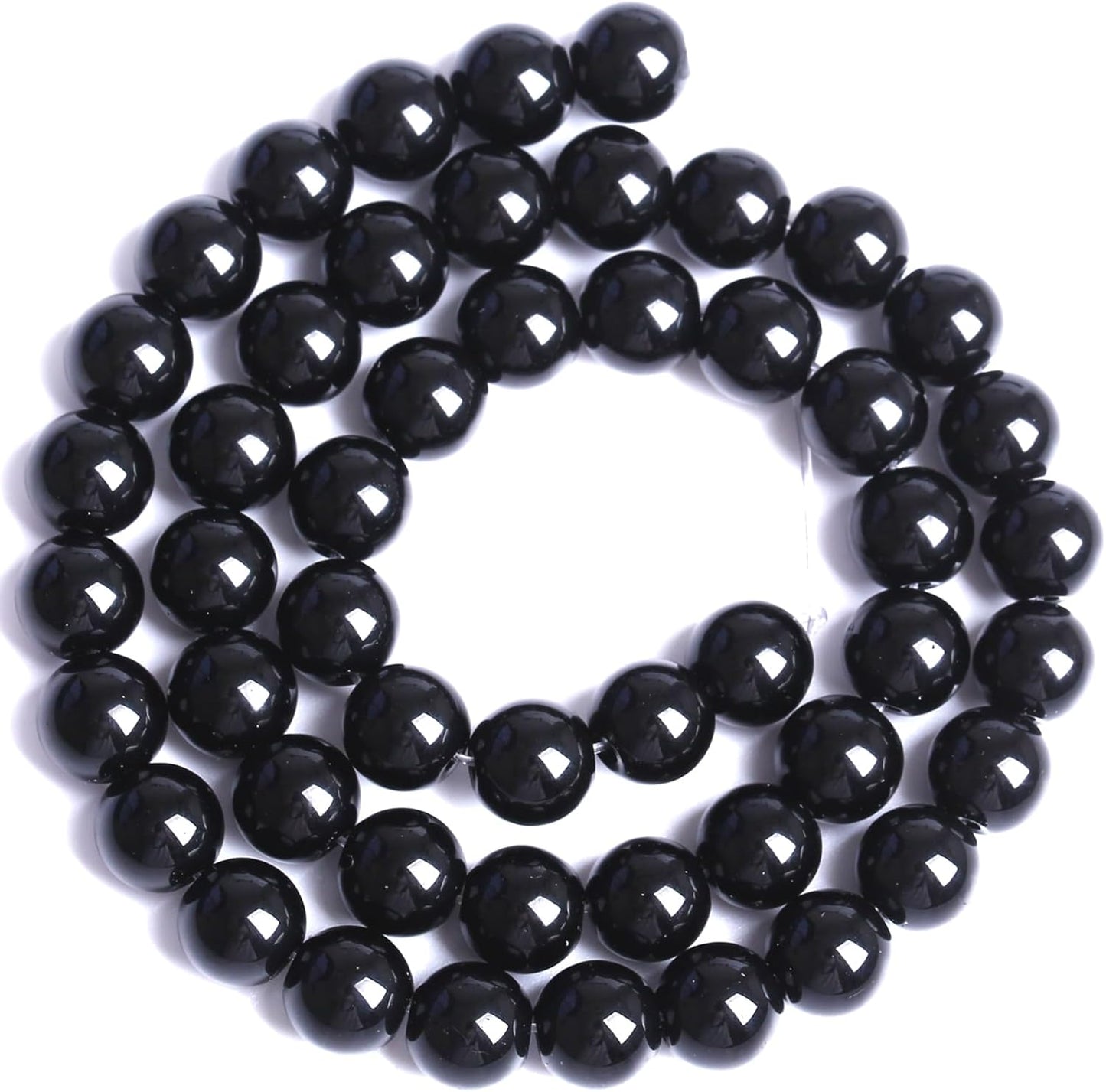 6MM Natural Black Agate Gemstone Beads Round Loose Stone Beads for Jewelry and Bracelets Making 120pcs 2 Strands 32"