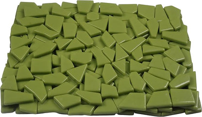 Irregular Glass Mosaic Tiles Bulk 500g Glossy and Iridescent Mosaic Glass Tiles for DIY Projects and Arts and Crafts Solid Colors and Mixes (Glossy Olive Green)