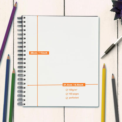 9" x 11" Sketch Book，1 Pack 80-Sheets (68lb/100gsm)，Double-Sided Hardbound Sketchbook, Spiral Bound,Acid Free Paper Painting Drawing Writing Sketching Pad for Kids Adult Teens Girls Boys - Crafty Corner