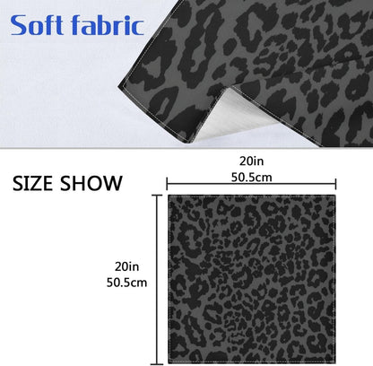 ALAZA Dark Gray Cheetah Leopard Print Cloth Napkins Set of 6, 20x20 Inch Washable and Reusable Napkin for Decoupage Dinner Party Everyday Use