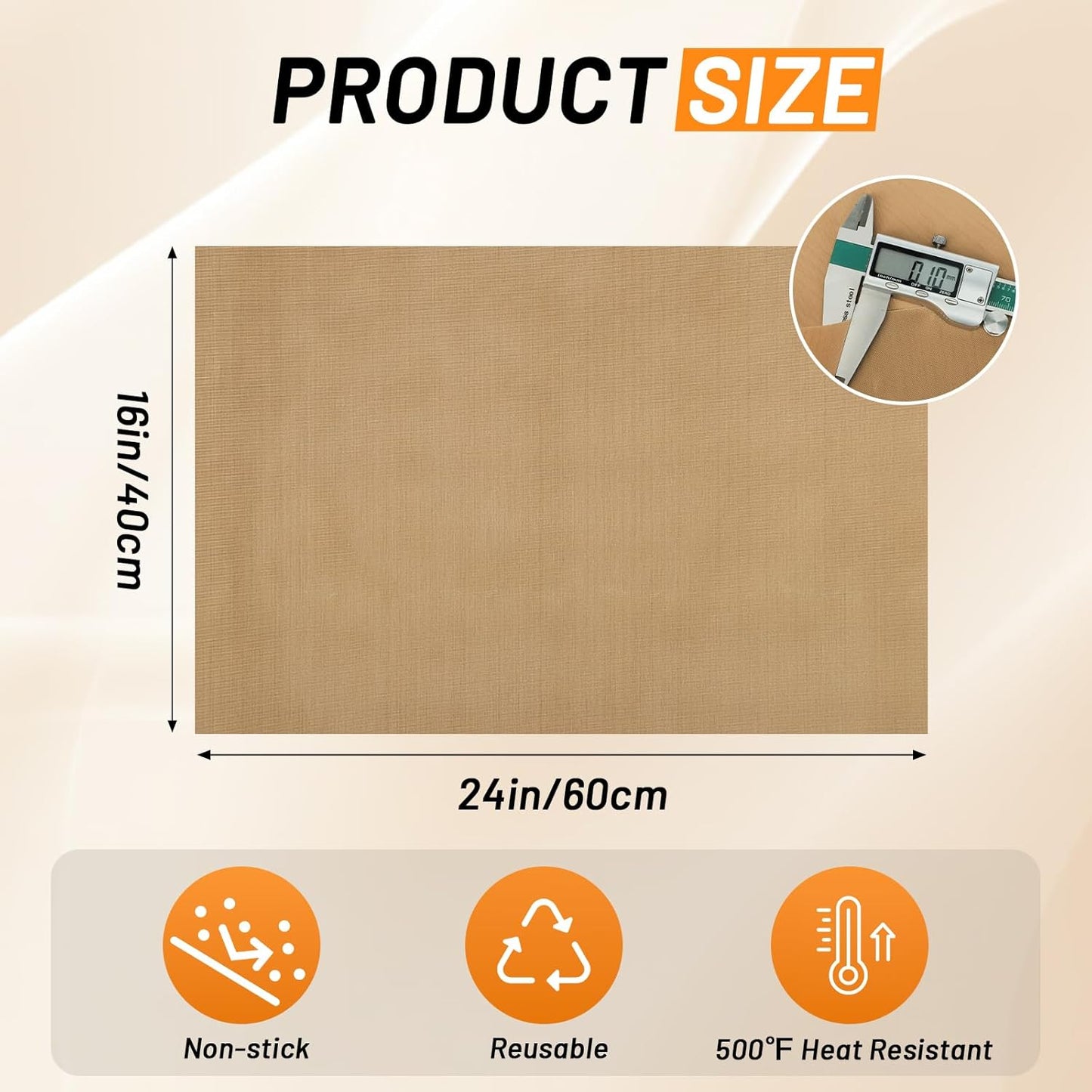 Svaldo Teflon Sheets for Heat Press 16x24, 3 Pack, Heat Press Paper for T Shirts, Hat, Reusable Non Stick PTFE Teflon Sheet, Iron Transfer Paper for Sublimation Machine, Craft & Baking