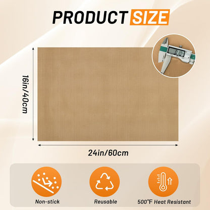 Svaldo Teflon Sheets for Heat Press 16x24, 3 Pack, Heat Press Paper for T Shirts, Hat, Reusable Non Stick PTFE Teflon Sheet, Iron Transfer Paper for Sublimation Machine, Craft & Baking