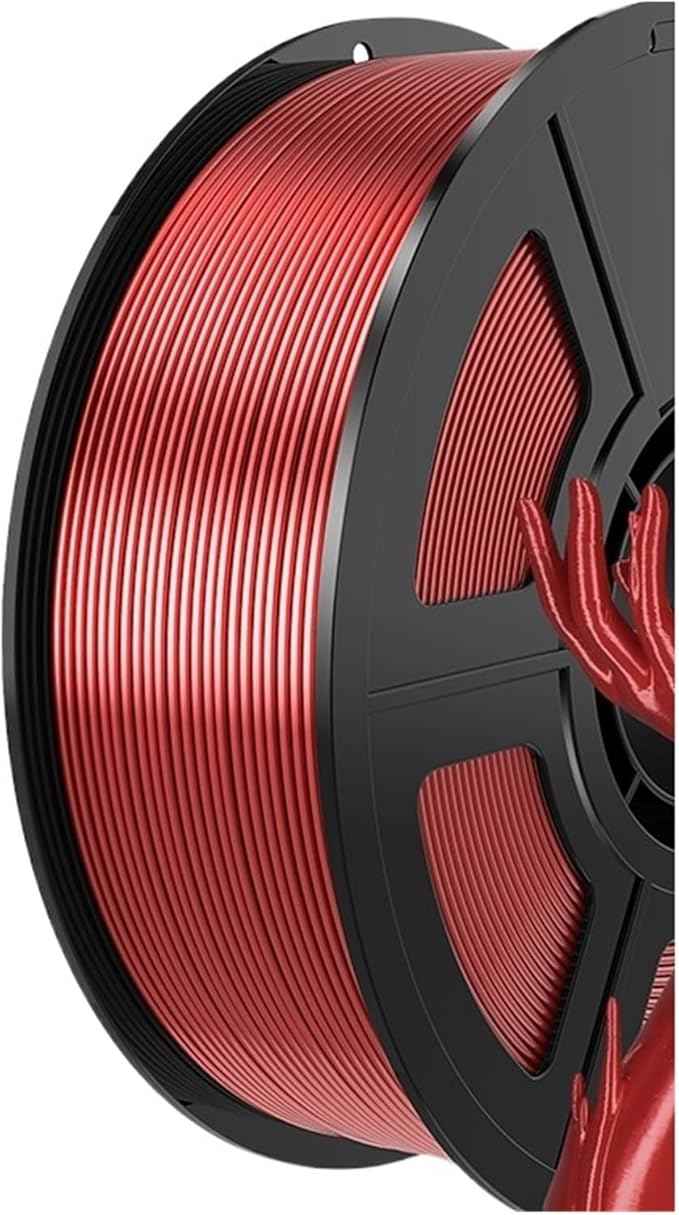 3D Printing Filament, 1KG Silk PLA 1.75mm, Dimensional Accuracy +/- 0.03mm, Fits for Most Printers and Pens(Red)