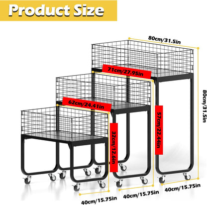 Ball Storage - 22.83" Basketball Cart With Wheels Garage Volleyball Storage Sport Equipment Holder Organizer For Indoor Outdoor,Metal Storage Rack For Playgroup,Gym And School