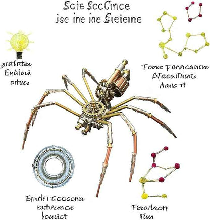 Mechanical Insect Bug Spider Sculpture, Metal Model Kits, Adult Hobby Kits for Men,Arts & Crafts,DIY Projects Metal Building Mens Birthday Gift, Fun (Mechanical Spider C)