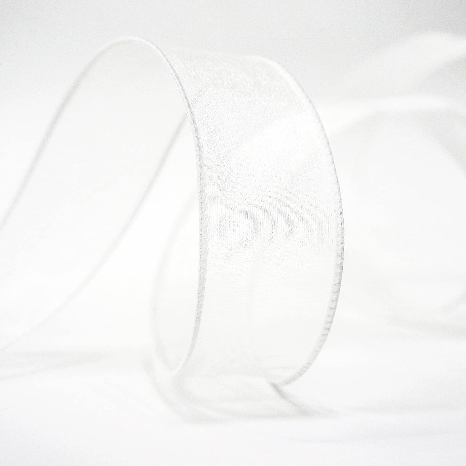 CT CRAFT LLC Sheer Organza Wired Ribbon 1.5" x 50Yards White for Wedding Chair Bow Flora Bouquet Gift Wrapping Christmas Tree Home Decor Wreath - Crafty Corner