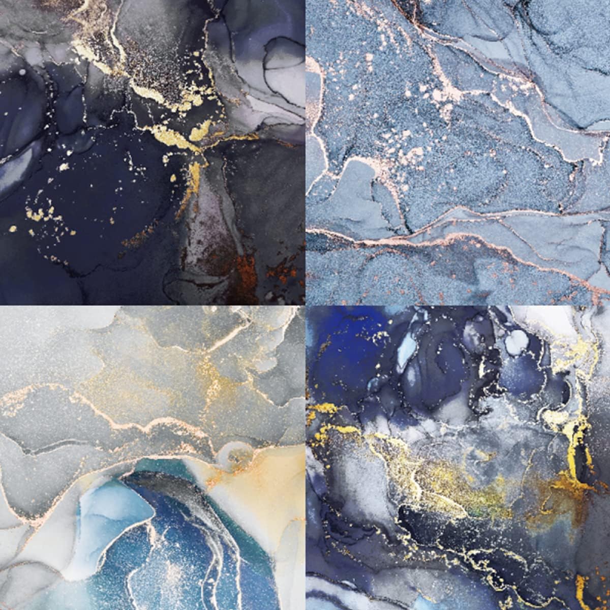 Colored Marble Scrapbook Paper Pad 6x6 – Black Blue Purple Gold Patterned Paper Scrapbooking CardStock, Decorative Craft Origami Paper Junk Journal, Single-Sided Decopodge Paper Supplies-24Pcs