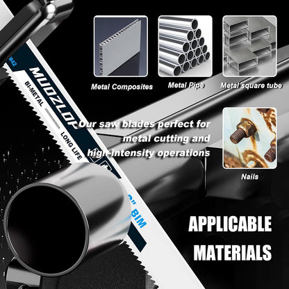 25 Pack 12 inch Reciprocating Saw Blades Set,14/18 TPI High Carbon Saw Blades, Metal Saw Blades with Organizer Case (25, 14/18TPI/300mm)
