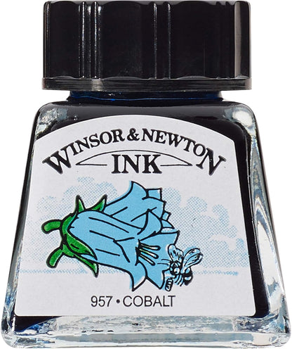 Winsor & Newton Drawing Ink, 14ml Bottle, Cobalt - Crafty Corner