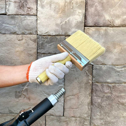 Paint Brush 5 inch, Shed and Fence Stain Block Brush with Screwed Handle for Decks, Walls and Heavy-Duty Painting Projects, Poly/Bristle Blended(6-Pieces)