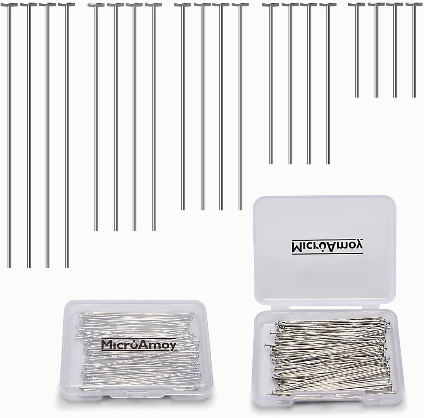 150pcs Silver Filled Flat Head Pins Non Tarnish Craft Earring Bracelet Jewelry Making Accessories Supplies (30mm (1.18in), Silver-Flat Head Pin) - Crafty Corner