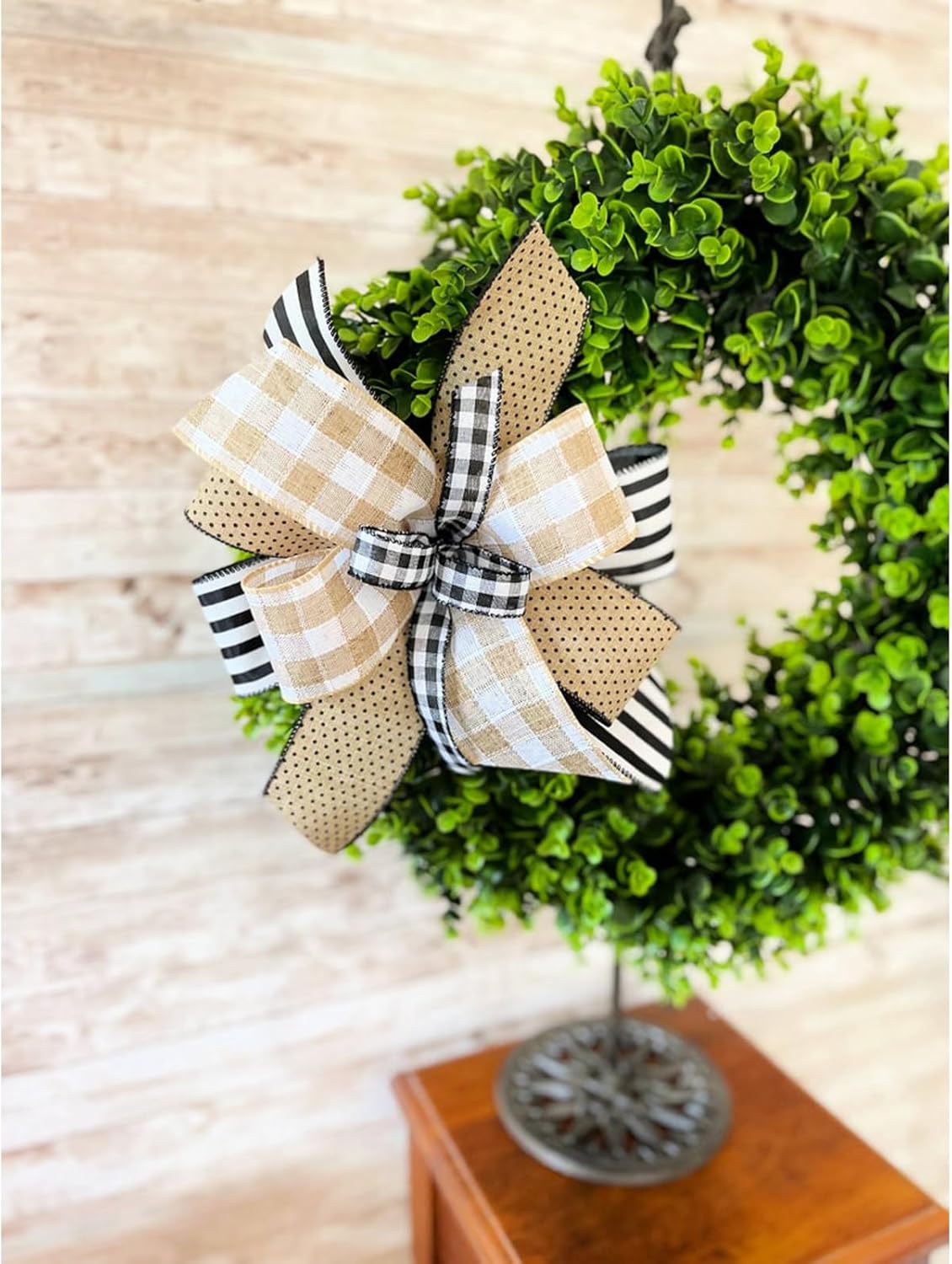 Burlap Ribbon Wired, Farmhouse Buffalo Plaid Ribbon Rustic Fabrics for Gifts Wrapping DIY Crafts Floral Bows Wreath Making Party Supplies Holiday Home Decoration, 2.5 Inch x 10 Yards - Crafty Corner