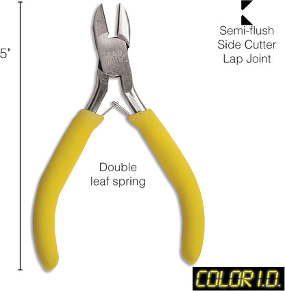 The Beadsmith Color-ID Side Cutter – 5 inches (127mm) – Yellow Comfort Grip Handle – Polished Steel Head and Double-Leaf Spring - Tool for Jewelry Making - Crafty Corner