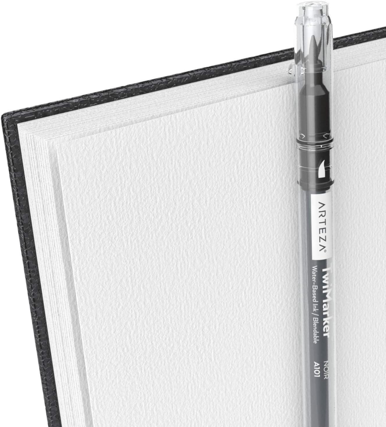 ARTEZA Watercolor Sketchbook Set, 3-Pack, 64 Pages per Book, 5.5 x 8.5 Inches, Black Hardcover Spiral Notebooks, 140-Pound Premium Watercolor Paper for Artists - Crafty Corner