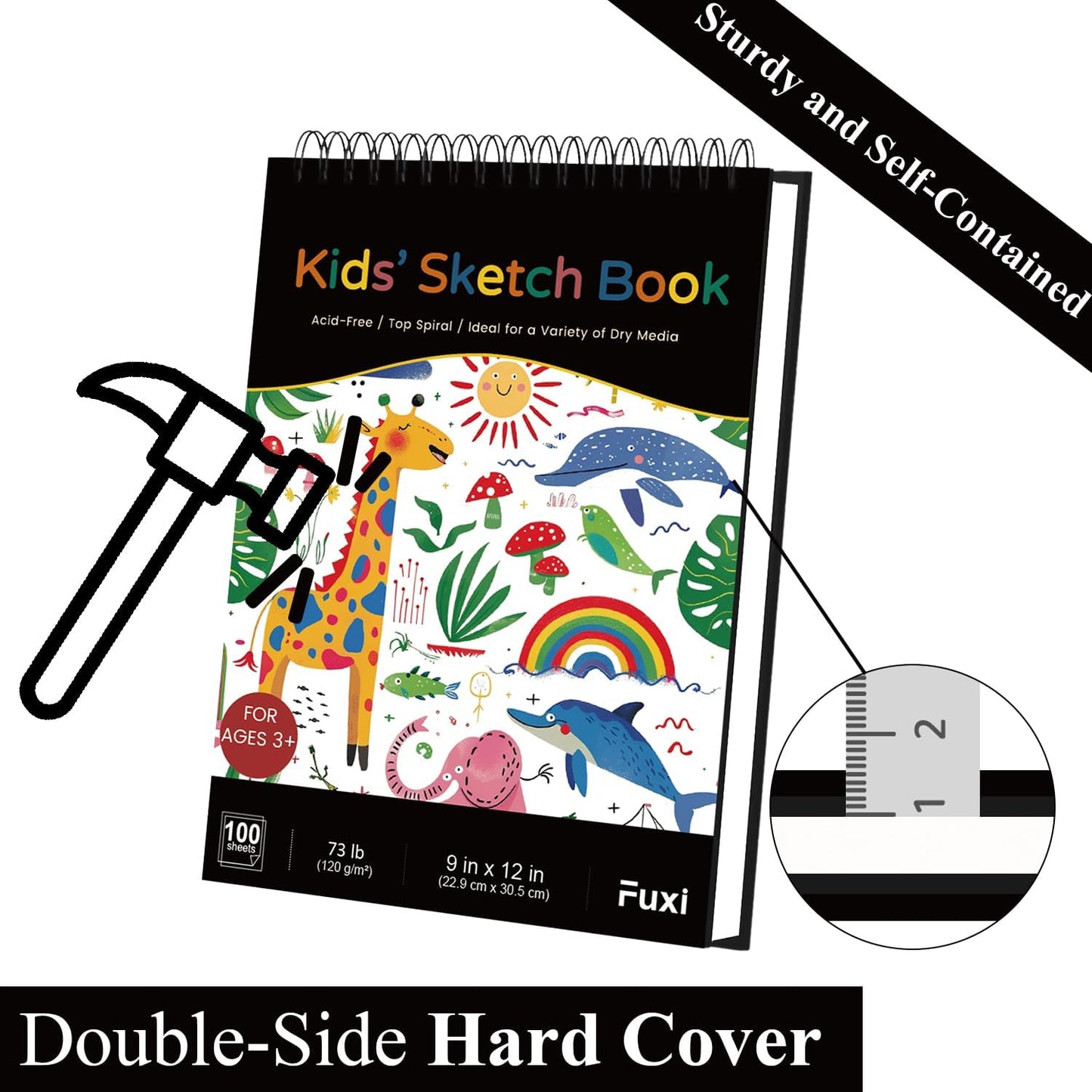 Sketch Book for Kids, 9" x 12" Kid Sketchbook, 100 Sheets (73lb/120gsm) Drawing Paper for Kids, Spiral Sketch Pad for Kid, Art Supplies for Classroom Must Haves. - Crafty Corner