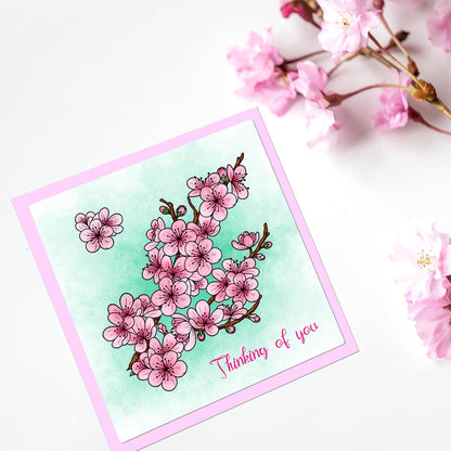 ORIGACH Realistic Winter Plum Blossom Stamps and Dies and Layering Coloring Stencil Set, Silicone Stamps Metal Die Cut and Flower Stencil Template for Card Making Scrapbooking DIY Crafting