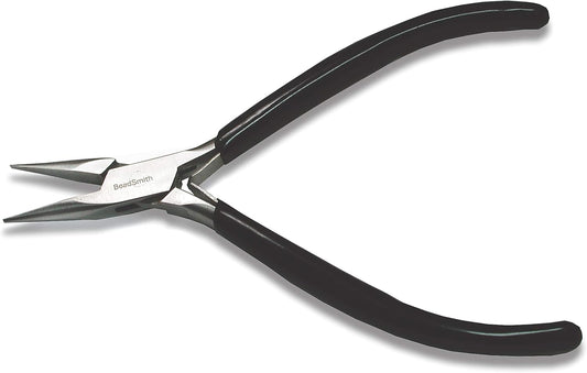 The Beadsmith Chain Nose Pliers – Extra Fine Tips – 4.5 inches (114mm) – PVC Grip Handle with Double Leaf Springs – Jewelry Making Tool for Creating Bracelets, Earrings and Necklaces - Crafty Corner