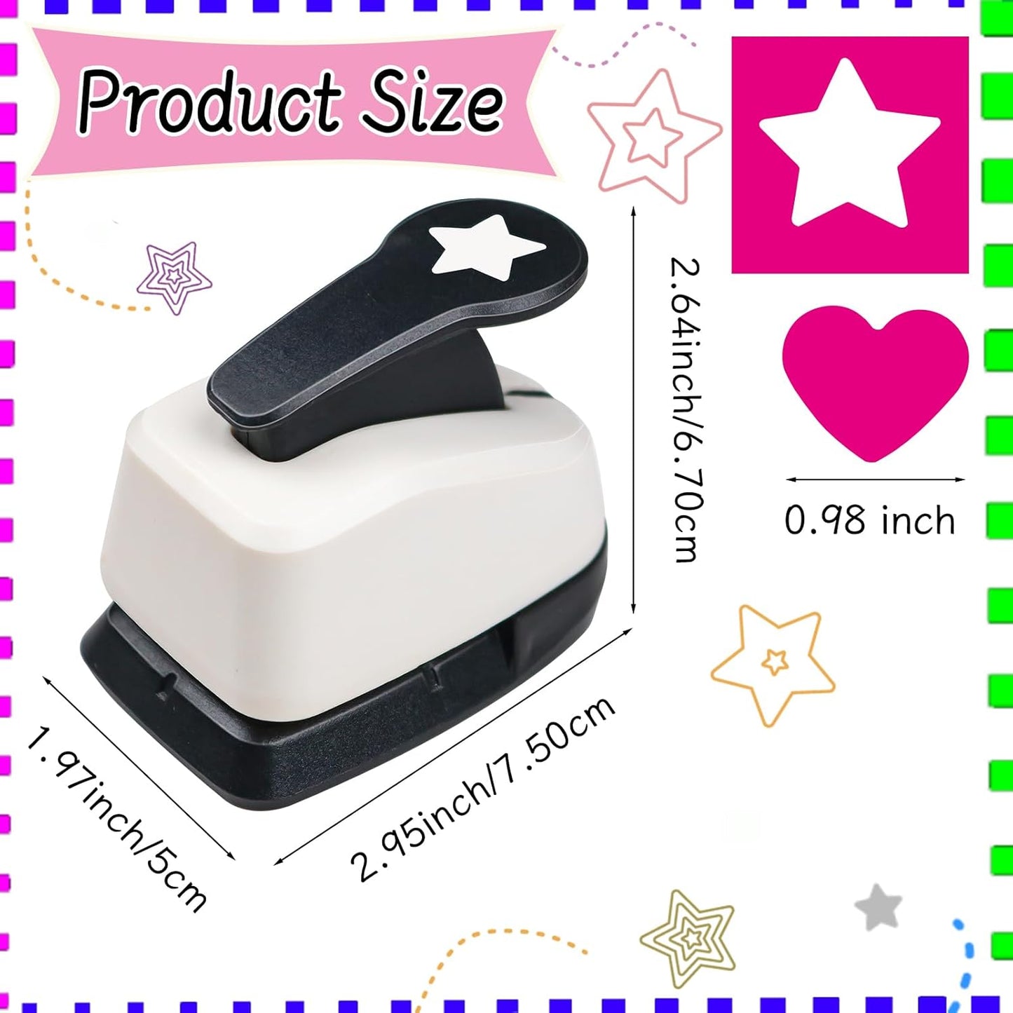 Star Hole Punch, Star Paper Punch, Stars Punches for Paper Crafts, StarPuncher for Crafts, 1 inch Stars Shaped Hole Punches, Crafts Puncher for Scrapbooking DIY Papers Projects - Crafty Corner