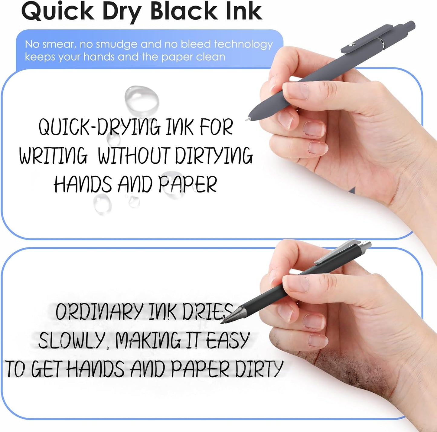 12PCS Gel Pens Black Ink Fine Point Pens With Smooth Writing, School Office Supplies, Anniversary Birthday Gifts for Men Women, Quick Dry Pens For Journaling, Nurse Aesthetic Pen (Black Gray White)