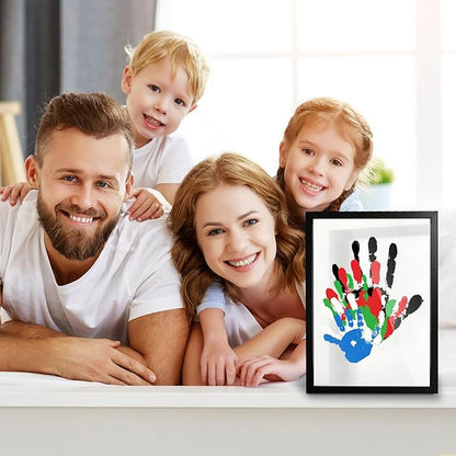 80S Family Handprint Kit, Handprint Art Craft DIY Kit, Baby Hand Print Gift for New Moms, Parents, Grandparents, 6 Safe, Non-Toxic Paints, Ideal for Mother's Day, Father's Day, Anniversary & More