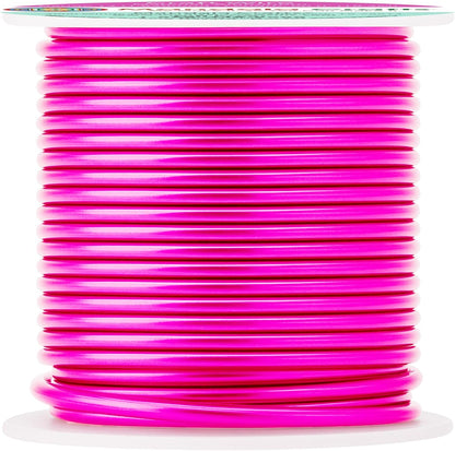 Mandala Crafts 13 Gauge Anodized Aluminum Craft Wire for Jewelry Making - 60 FT Colored Flexible Hot Pink Wire - Bendable for Bonsai Armature Crafting Sculpting - Crafty Corner
