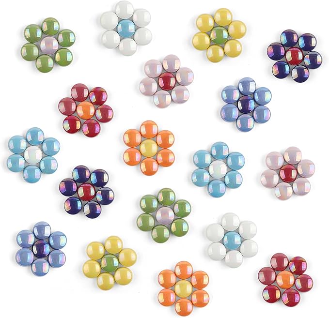 Artspac Iridescent Glass Mosaic Tiles for Crafts Bulk, 200g Mosaic Glass Pieces,Stained Mosaic Craft Supplies for Garden Christmas Ornaments,Mosaic DIY Art Kit