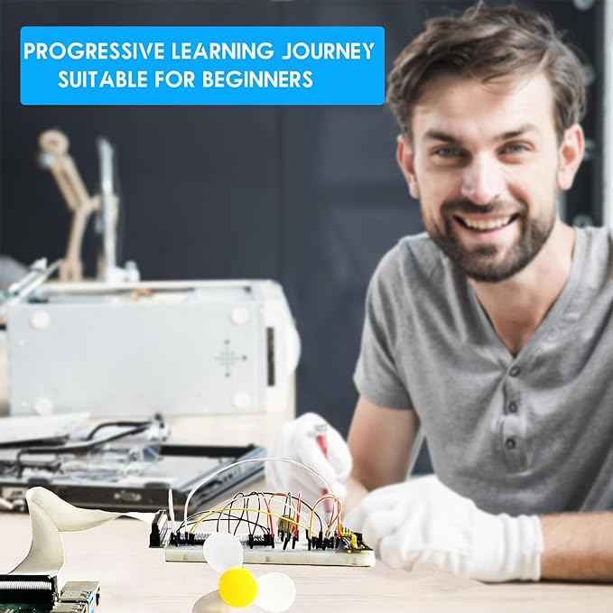 Ultimate Starter Kit for Raspberry Pi 5 4 B 3 B+ 400 Zero 2 W, Python C C++ Java Scratch Processing Code, 297 Items, 124 Projects, Online Tutorial Courses for Beginner (Without Raspberry Pi)