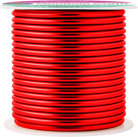 Mandala Crafts 13 Gauge Anodized Aluminum Craft Wire for Jewelry Making - 60 FT Colored Flexible Red Wire - Bendable for Bonsai Armature Crafting Sculpting - Crafty Corner