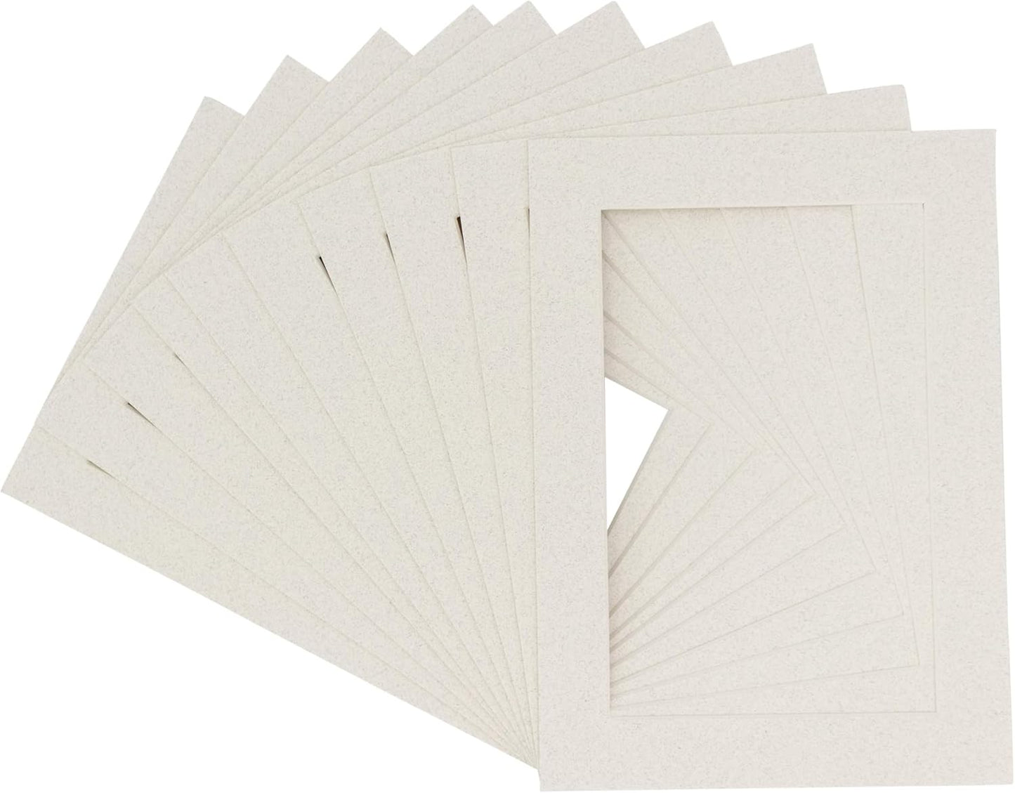Pack of TEN 11x14 Mats Bevel Cut for 8.5x11 Photos - Acid Free Oyster Shell White Precut Matboards For Pictures, Photos, Framing - 4-ply Thickness