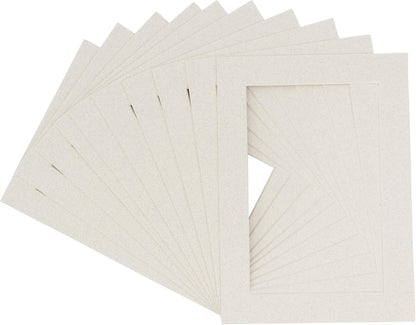 Pack of TEN 11x14 Mats Bevel Cut for 8.5x11 Photos - Acid Free Oyster Shell White Precut Matboards For Pictures, Photos, Framing - 4-ply Thickness