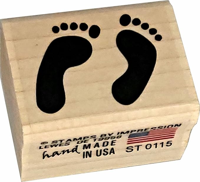 Stamps by Impression Feet, Footprints Rubber Stamp, Small (.75" x 1")