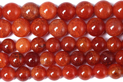 6mm 60pcs Natural Red Dragon Vein Agate Stone Beads for Jewelry Making Energy Healing Round Beads DIY Bracelet Necklace Accessories 15" (6mm, Red Dragon Vein Agate)