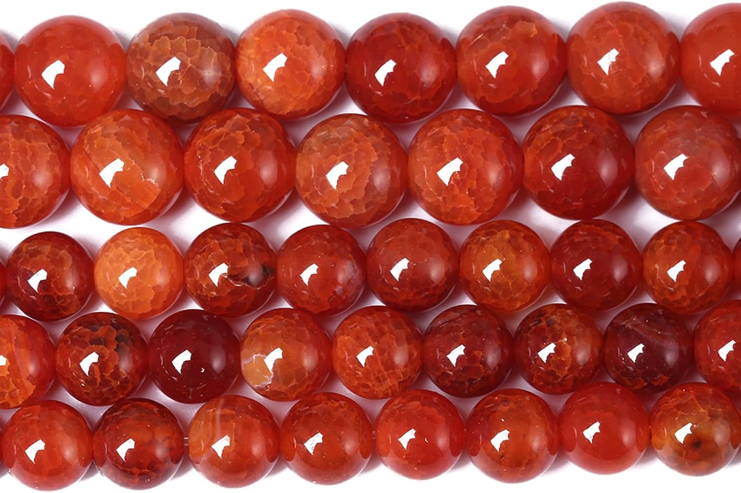 4mm 90pcs Natural Red Dragon Vein Agate Stone Beads for Jewelry Making Energy Healing Round Beads DIY Bracelet Necklace Accessories 15" (4mm, Red Dragon Vein Agate)
