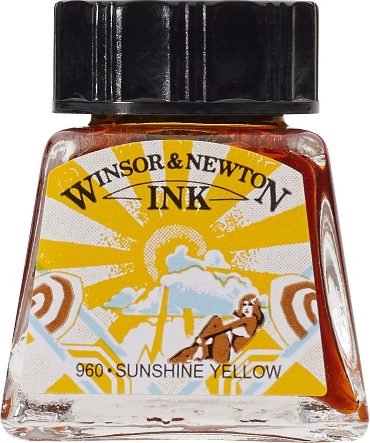 Winsor & Newton Drawing Ink, 14ml Bottle, Sunshine Yellow - Crafty Corner