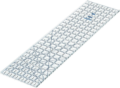 TrueCut Rectangle 24.5" x 6.5" Quilting Ruler with Track and Guide for Straight Cuts - Innovative Quilting and Sewing Ruler for Accurate Fabric Cuts with 1/8th Measurements
