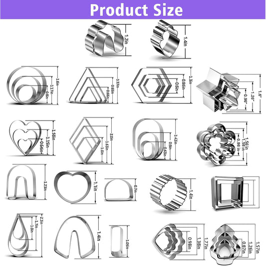 Polymer Clay Cutters for Earring Making 181pcs Clay Tools Set with 44 Shapes Stainless Steel Clay Earrings Cutters 16 Circle Shape Cutters 1 Clay Letter Stamp 120 Jewelry Accessories