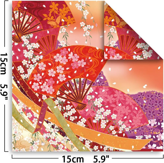 Origami Paper Kit Dobule Sided 100 Sheets 100 Colors 6 Inch Japanese Chiyo Square Easy Fold Arts Crafts DIY Handwork Origami Papers Beginner Sakuras Baroque - Crafty Corner