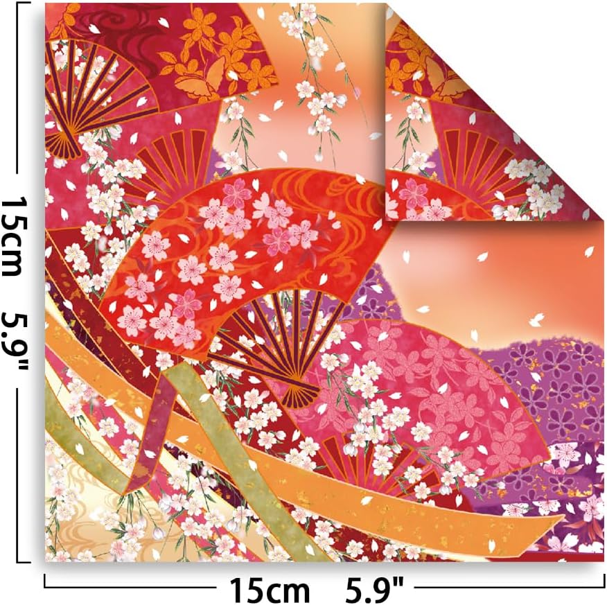 Origami Paper Kit Dobule Sided 100 Sheets 100 Colors 6 Inch Japanese Chiyo Square Easy Fold Arts Crafts DIY Handwork Origami Papers Beginner Sakuras Baroque - Crafty Corner