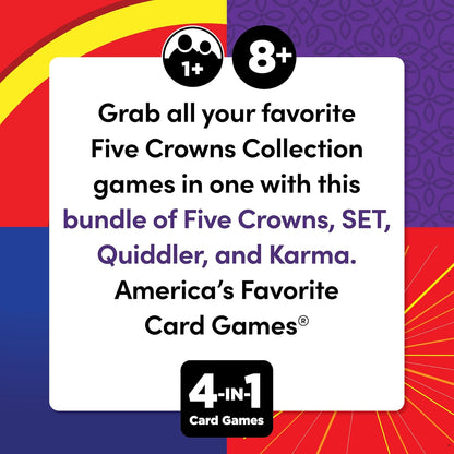 PlayMonster Five Crowns 4 Pack Bundle Card Games for Kids