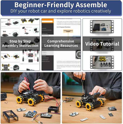 Robotic Kit for Arduino Robot Car AI Camera Vision Recognition Tracking Obstacle Avoidance Pick-and-Place Gripper, Programmable STEM Robot Gift for Ages 12 14 16+, miniAuto Advanced Kit