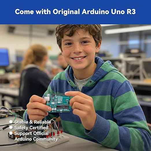 SunFounder Beginner's Lab Starter Kit with Original Arduino Uno R3 REV3 Multimeter 34 Projects 40+ Video Courses Breadboard Battery, RoHS Compliant, for Beginners & Engineers