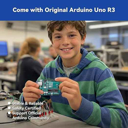 SunFounder Beginner's Lab Starter Kit with Original Arduino Uno R3 REV3 Multimeter 34 Projects 40+ Video Courses Breadboard Battery, RoHS Compliant, for Beginners & Engineers