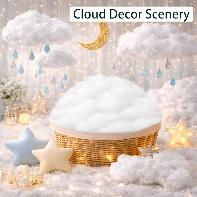 Pillow Stuffing 5lbs/80oz, Polyfill Stuffing for Stuffed Animals, Crafts, Crochet DIY, Back Cushions, Cloud Decoration, All-New Material Premium White Polyester Filling for Sewing