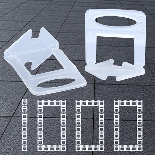 Tile Leveling System Clips Spacers Tile Leveler Clips DIY Tile Leveler Spacers 1000 Pcs 1/16" (1.5mm) for Professional Ceramic Tile and Stone Installation (1000 1/16")
