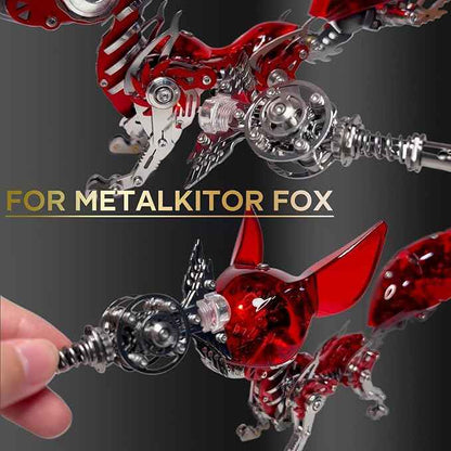Metalkitor 3D Metal Puzzles for Adults, Magic Wand for Metalkitor Giant Mantis and Fox Model- Steampunk DIY Ornament - Assembly Jigsaw Crafts Brain Teaser - Perfect Desk Decor and Gift Choice(100+PCS)