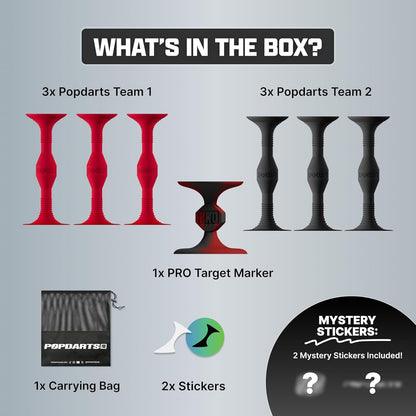 Popdarts PRO Pack Game Set (Red & Black) - Indoor, Outdoor Suction Cup Throwing Game - Competition with a POP