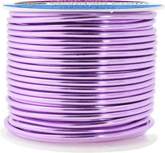 Mandala Crafts 12 Gauge Anodized Aluminum Craft Wire for Jewelry Making - 60 FT Colored Flexible Lavender Wire - Bendable for Bonsai Armature Crafting Sculpting - Crafty Corner