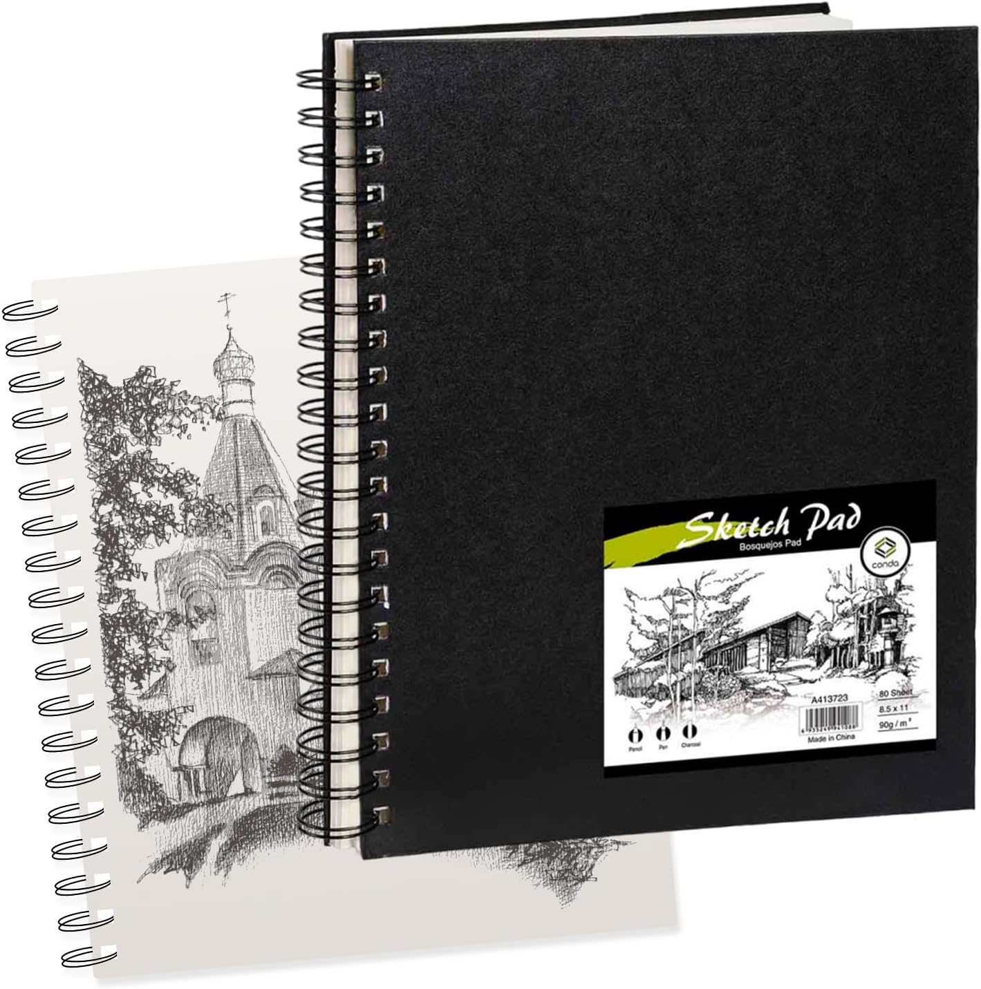 Conda 8.5"x11" Hardbound Sketch Book, Double-Sided Hardcover Sketchbook, Spiral Sketch Pad, Durable Acid Free Drawing Art Paper for Adults - Crafty Corner